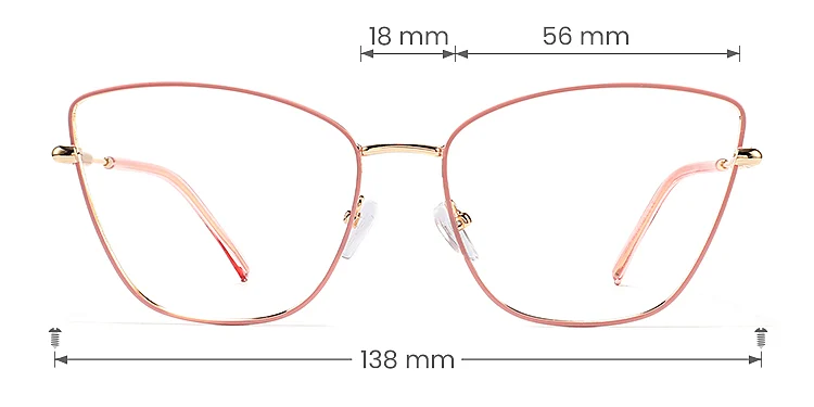 Galilee pink   Metal  Eyeglasses, size view