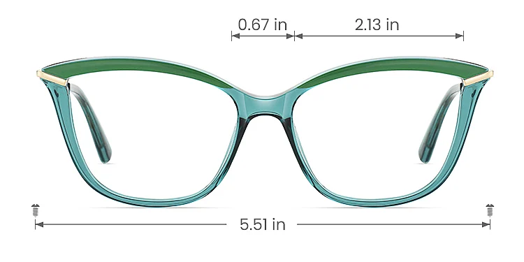 Sloan green   Plastic  Eyeglasses, size view