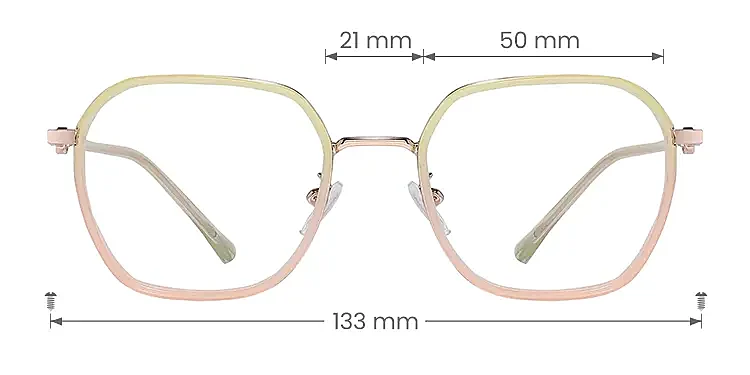 Amore green pink   Plastic  Eyeglasses, size view
