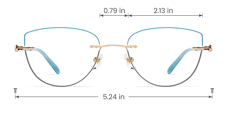 Dionna gold   Titanium  Eyeglasses, size view