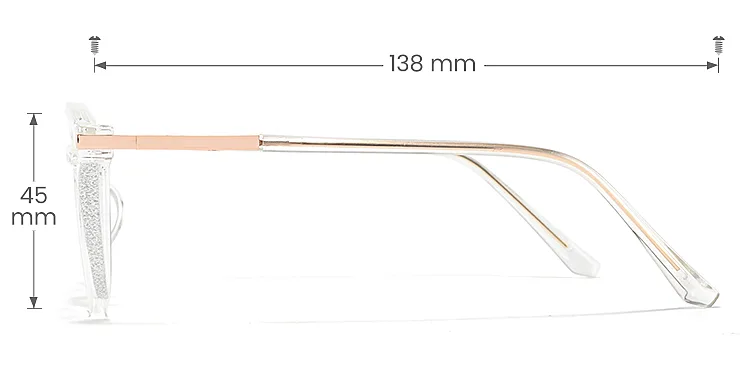 Darleen clear   Plastic  Eyeglasses, size view