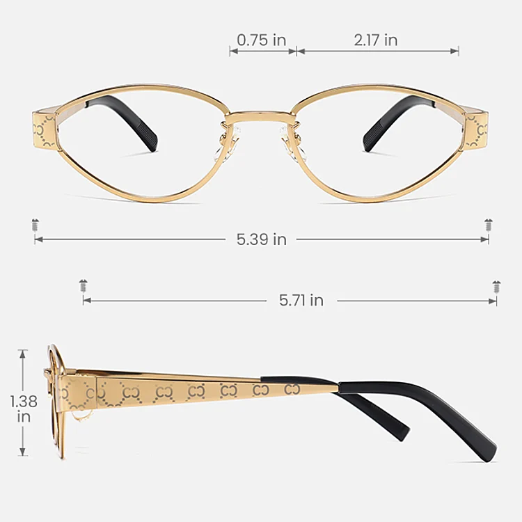 Fina gold   Titanium  Eyeglasses, size view