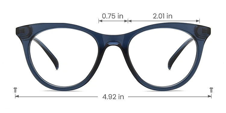 Icey blue   Plastic  Eyeglasses, size view