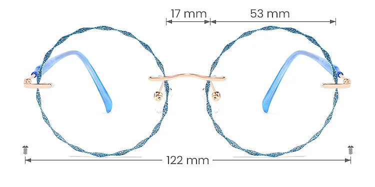Claudia blue   Metal  Eyeglasses, size view