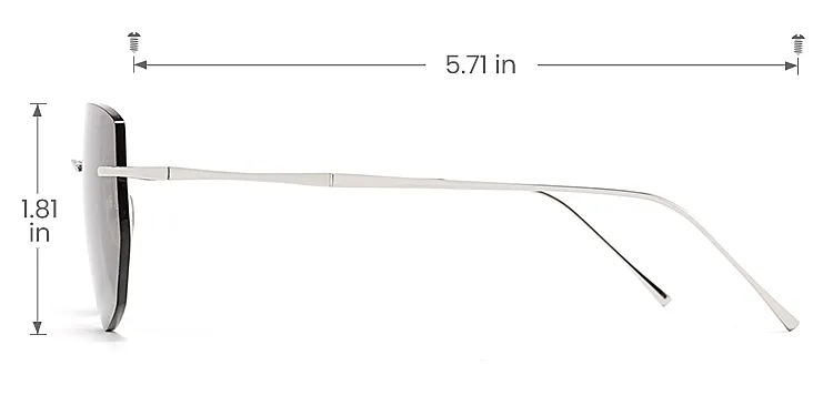 Echoy silver   Metal  Sunglasses, size view