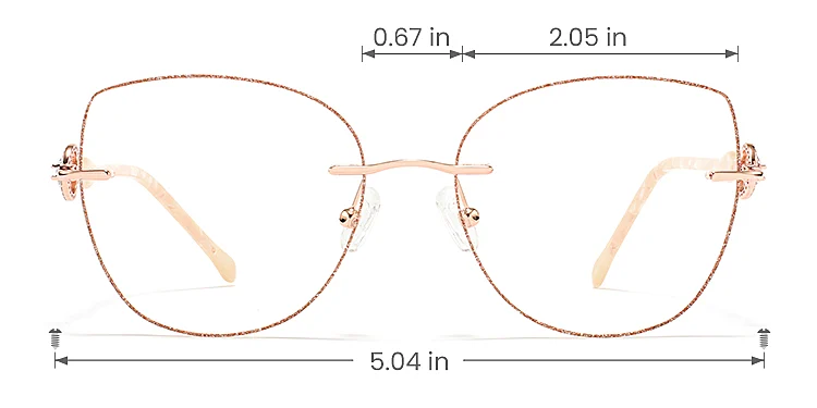 Eliza rose gold   Metal  Eyeglasses, size view
