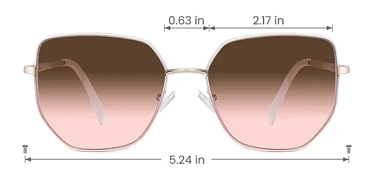Tinny white pink   Metal  Sunglasses, size view