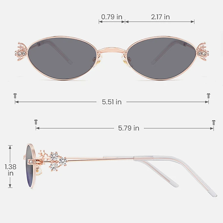 Lorena rose gold   Metal  Sunglasses, size view