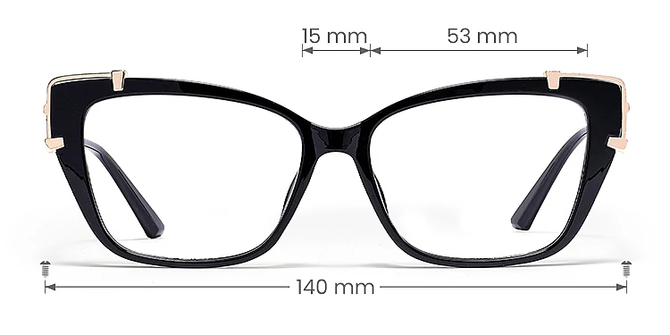 Loup black   Plastic  Eyeglasses, size view