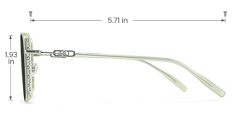 Charlie clear green   Plastic  Sunglasses, size view