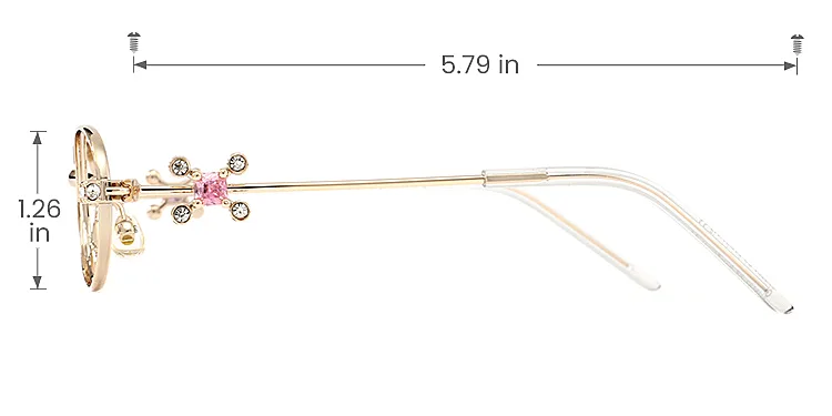 Stella gold   Metal  Eyeglasses, size view