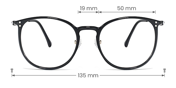 Slate black   Plastic  Eyeglasses, size view
