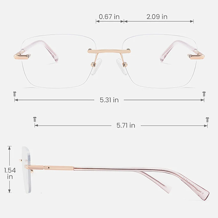 Signy rose gold lavender   Metal  Eyeglasses, size view