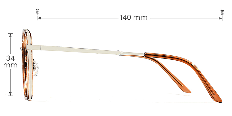 Clady orange   Plastic  Eyeglasses, size view