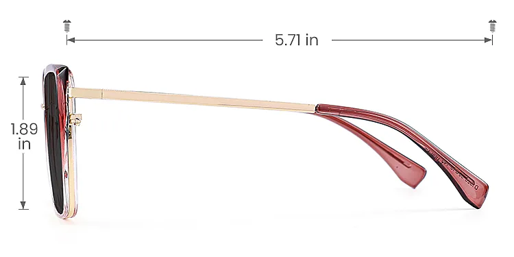 Bozi carmine clear   Plastic  Sunglasses, size view