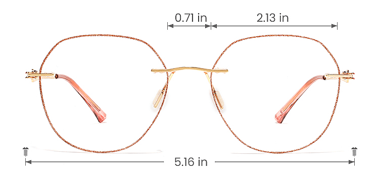 Sasha gold   Metal  Eyeglasses, size view