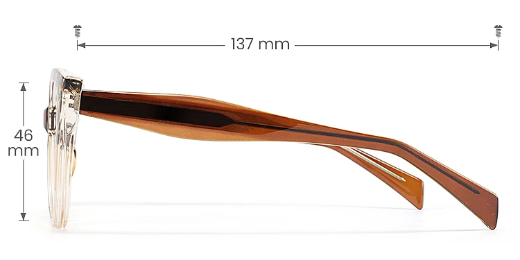 Leila brown tortoise champagne   TR90  Eyeglasses, size view