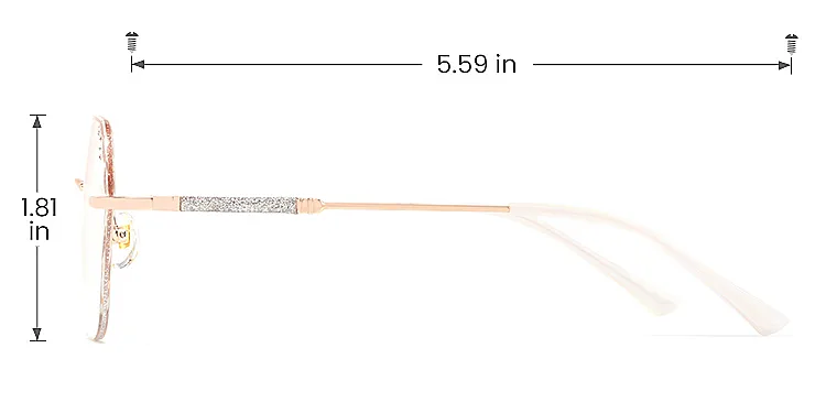 Laec rose gold silver   Metal  Eyeglasses, size view