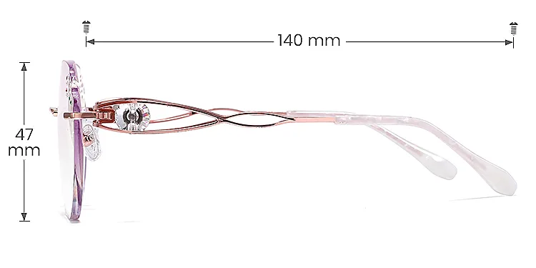 Julianne rose gold   Metal  Sunglasses, size view