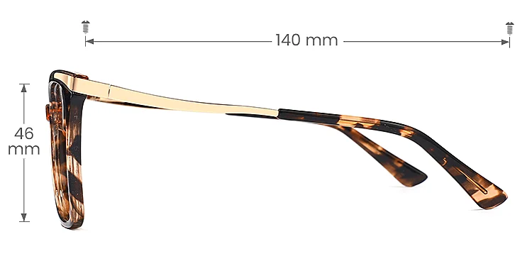 Sine warm tortoise   Plastic  Eyeglasses, size view