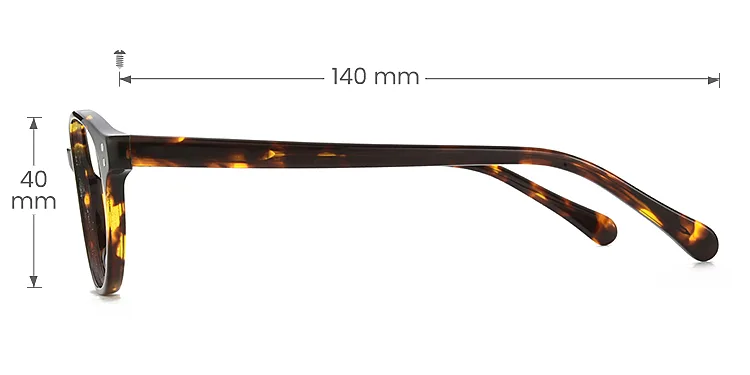 Brenda warm tortoise   Acetate  Eyeglasses, size view