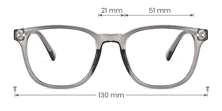 Salma grey   Plastic  Eyeglasses, size view