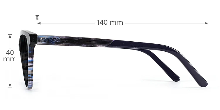 Ailie blue texture   Acetate  Sunglasses, size view