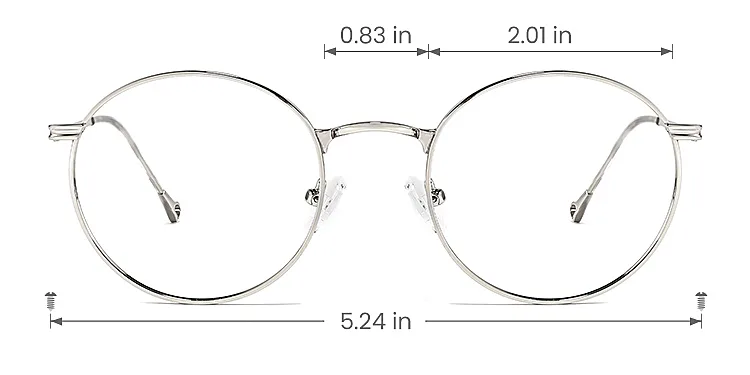 Yates silver blue   Metal  Eyeglasses, size view
