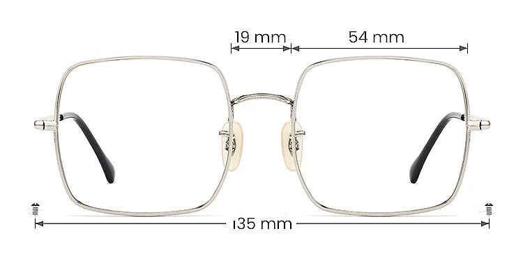 Bret silver   Metal  Eyeglasses, size view