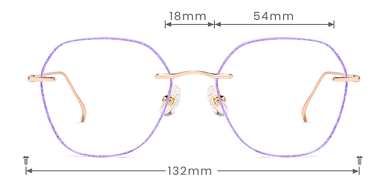Julissa purple   Titanium  Eyeglasses, size view