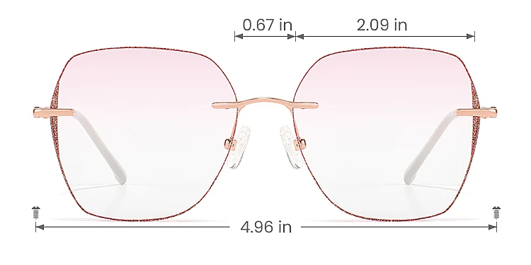 Color rose gold   Metal  Sunglasses, size view