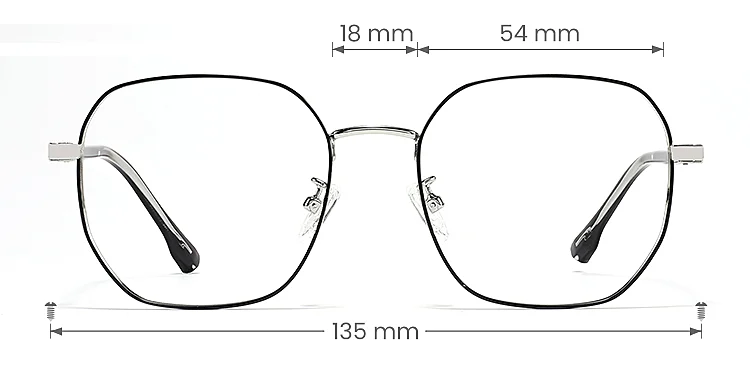 Mcgaffey black silver   Metal  Eyeglasses, size view
