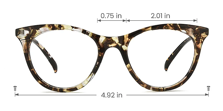 Icey yellow tortoise   Plastic  Eyeglasses, size view