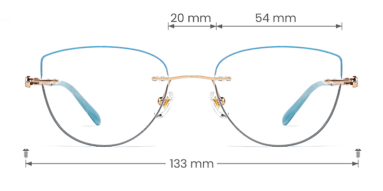 Dionna gold   Titanium  Eyeglasses, size view