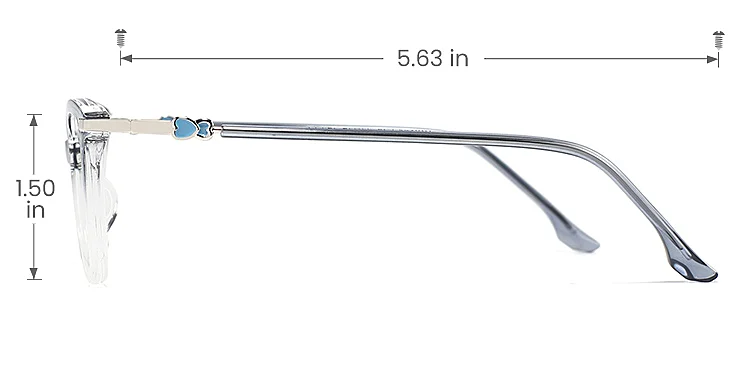 Leif blue clear   Plastic  Eyeglasses, size view