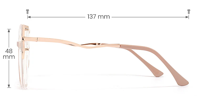 Meral pink   TR90  Eyeglasses, size view