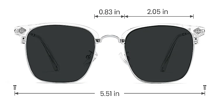 Emeka clear silver   Metal  Sunglasses, size view