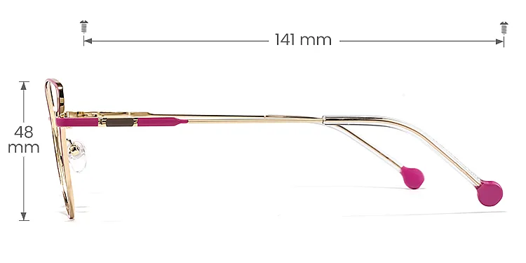 Piia purple   Metal  Eyeglasses, size view