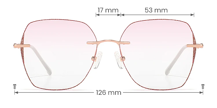 Color rose gold   Metal  Sunglasses, size view