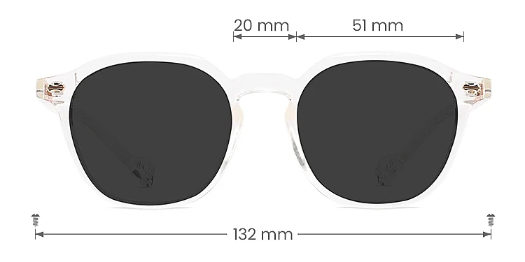 Devin clear   Plastic  Sunglasses, size view