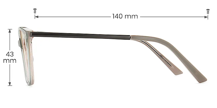 Cleo gradient grey   Acetate  Eyeglasses, size view