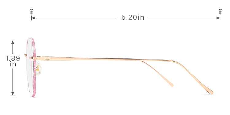 Julissa pink   Titanium  Eyeglasses, size view