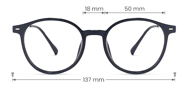 Jett black   Plastic  Eyeglasses, size view