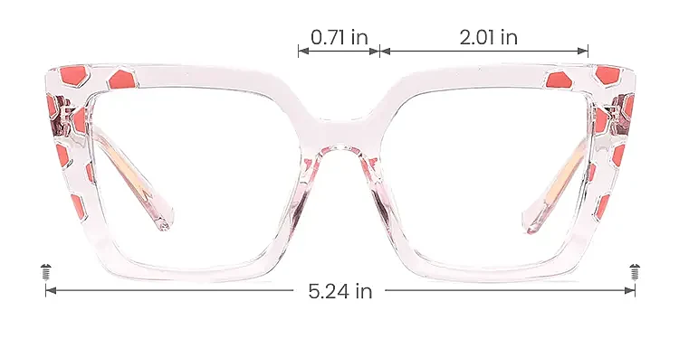 Anci clear pink   Plastic  Eyeglasses, size view