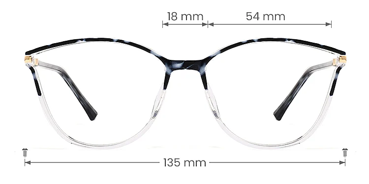 Darleen black tortoise clear   Plastic  Eyeglasses, size view