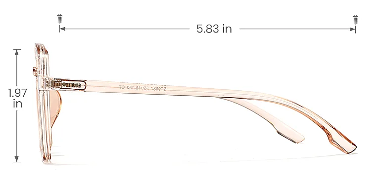 Sugar champagne   Plastic  Eyeglasses, size view