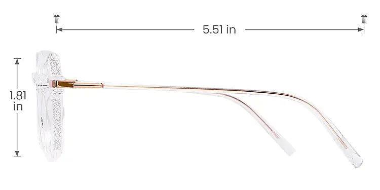 Katelin clear   Plastic  Eyeglasses, size view