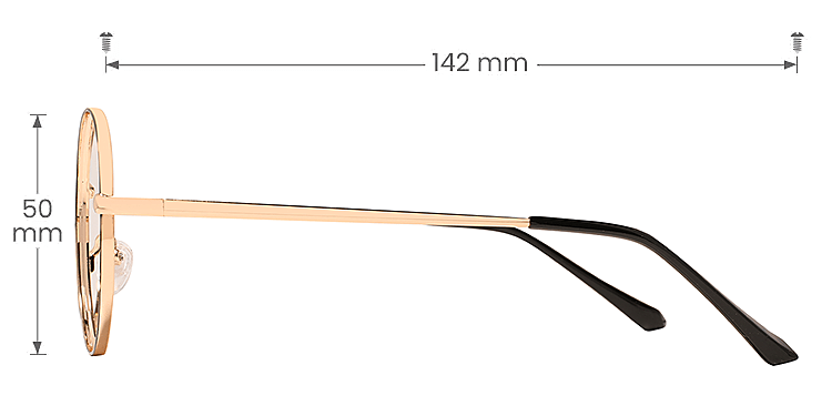 Ransey black gold   Metal  Eyeglasses, size view