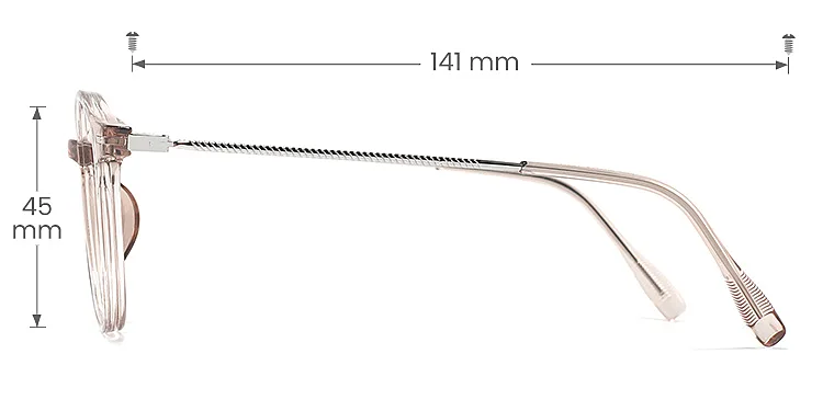 Jett clear brown   Plastic  Eyeglasses, size view