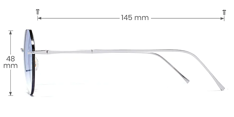 Ruby silver   Metal  Sunglasses, size view